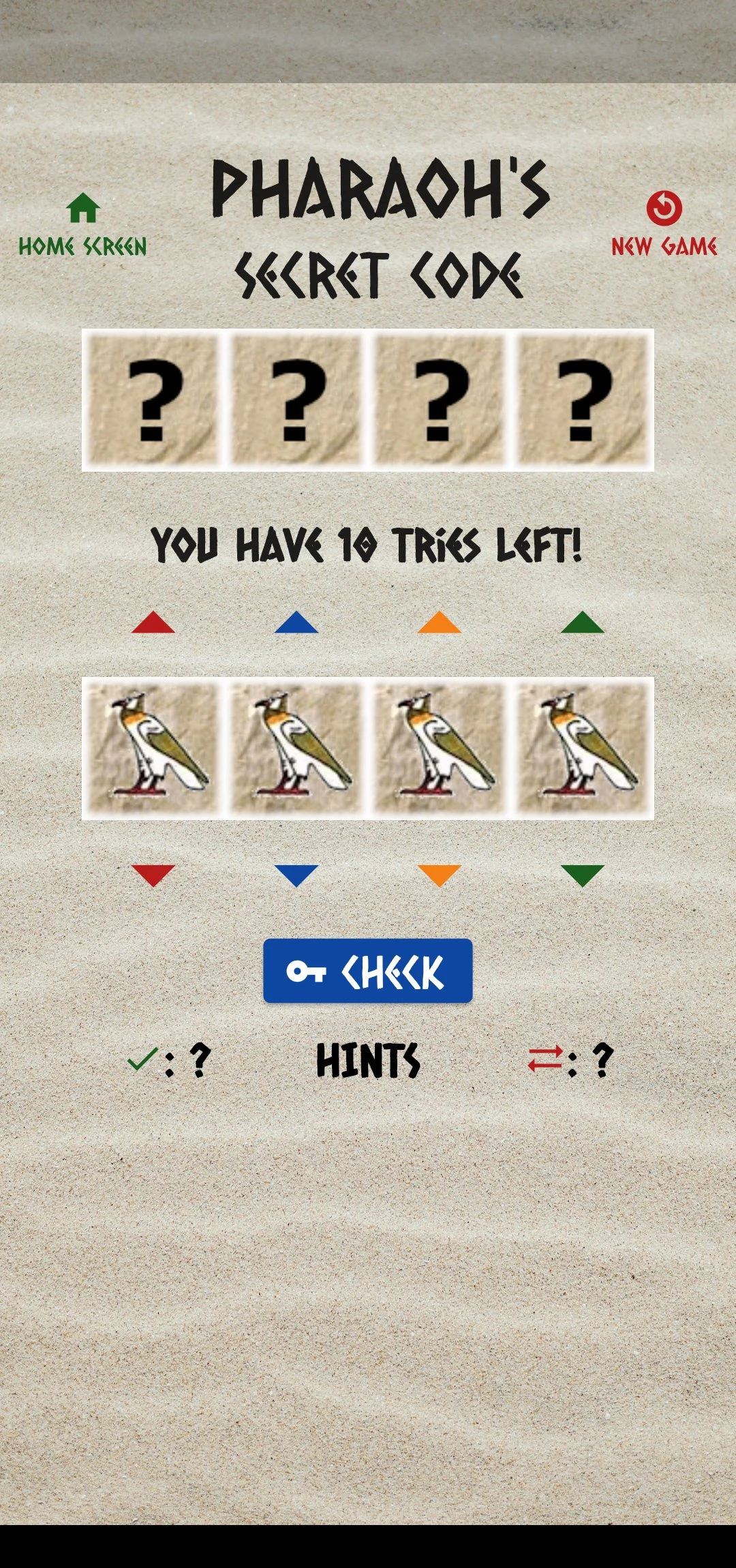 Mastermind Pharaoh's Code screenshot