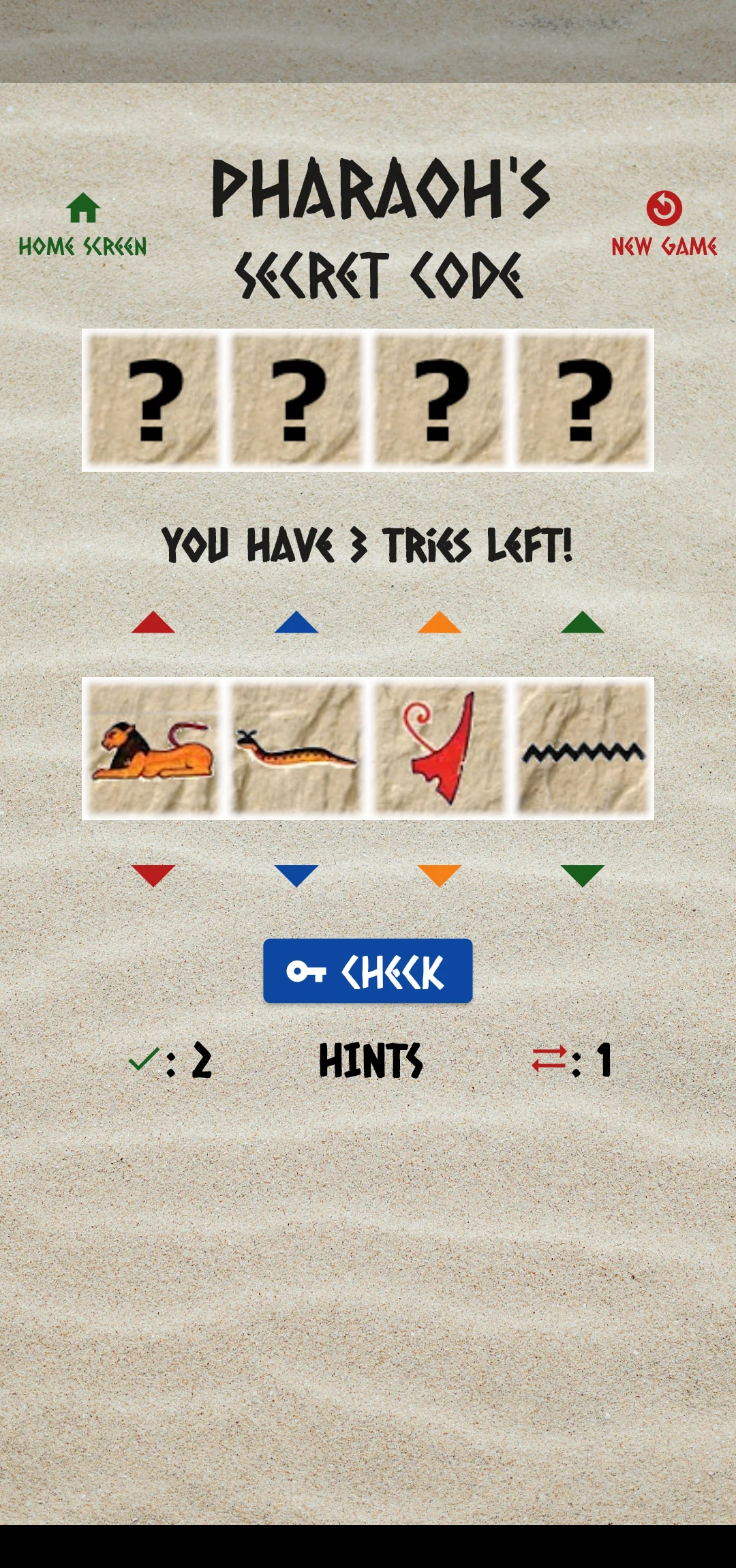Mastermind Pharaoh's Code screenshot