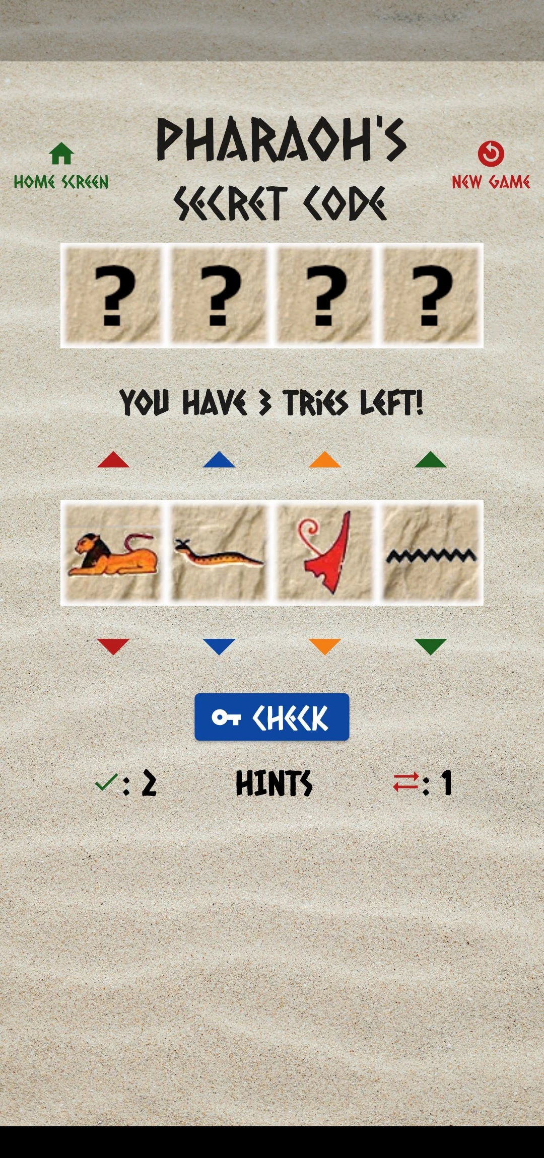 Mastermind Pharaoh's Code screenshot